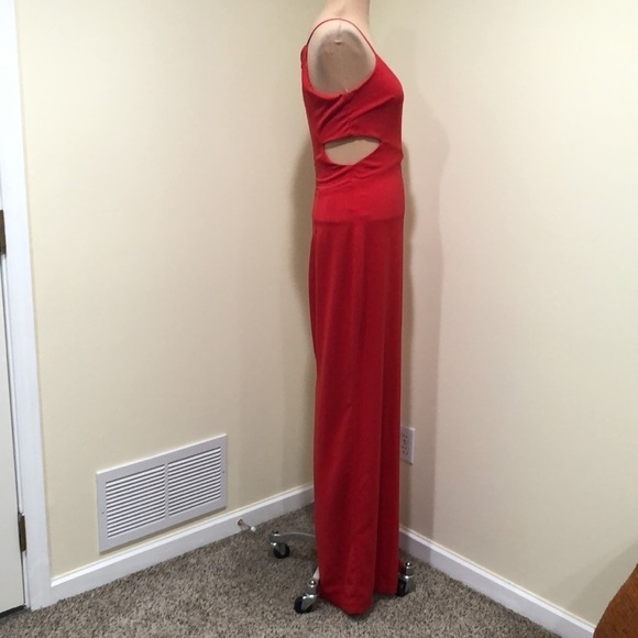 Badgley Mischka Odessa Crossover Cut Out Sides Dress Size 4 - Picture 4 of 11